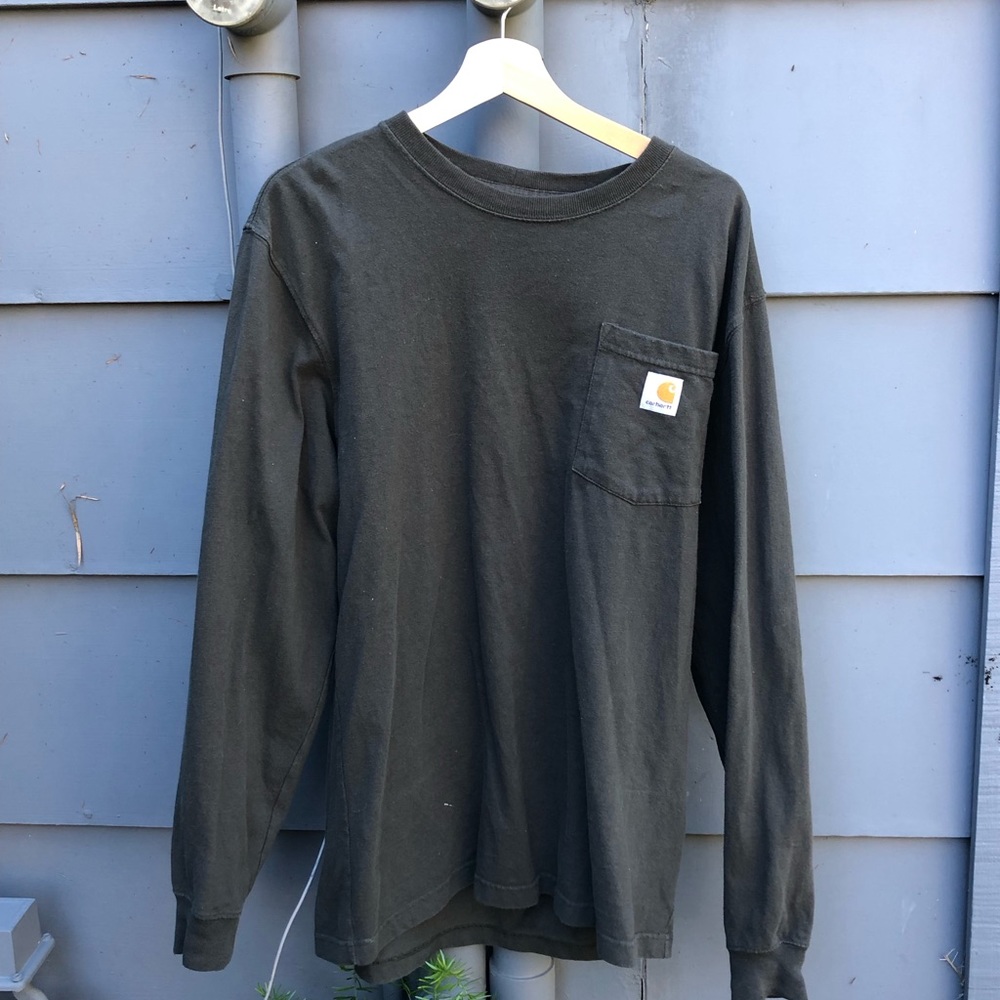 carhartt long sleeve shirt; men, peat gray small